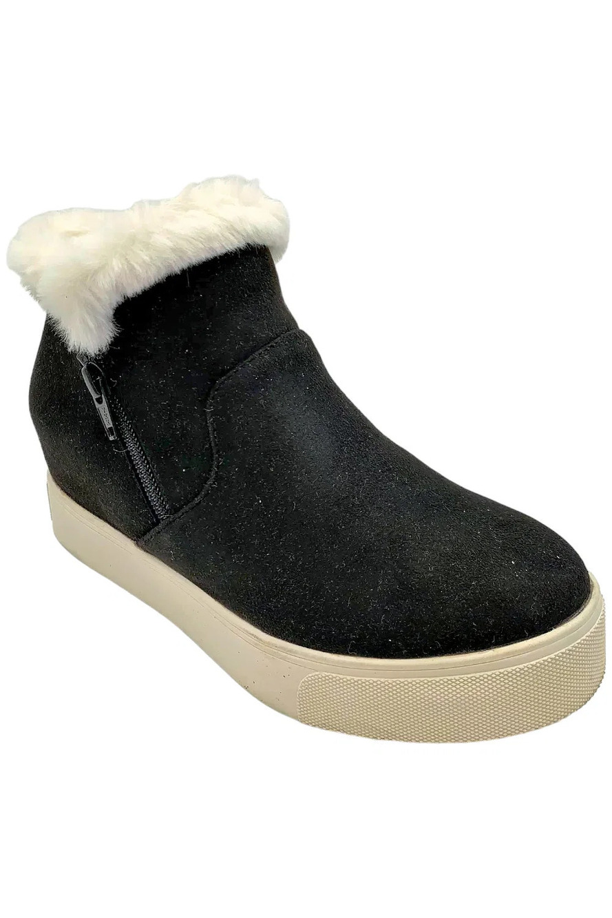 Urban Sport Women's Karlee Weather Resistant Wedge Bootie Black - Medium